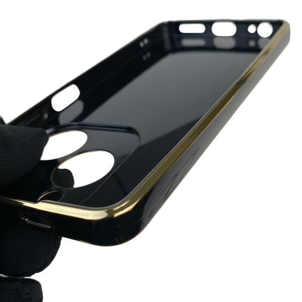 Чехол для Tecno Pop 8 BG6h с кольцом-подставкой с золотой окантовкой на техно поп 8 черный gs1 0021138 фото
