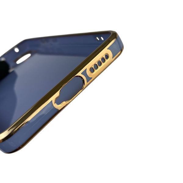 Чехол для Xiaomi Redmi Note 13 Pro 5G с защитой камеры с золотой окантовкой на редми нот 13 про синий gs1 0020018 фото