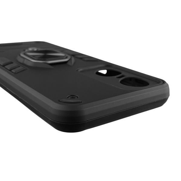 Чехол для телефона Tecno Pop 6 Pro (BE8) бронированный с кольцом-держателем на техно поп 6 про чёрный 0025748 фото