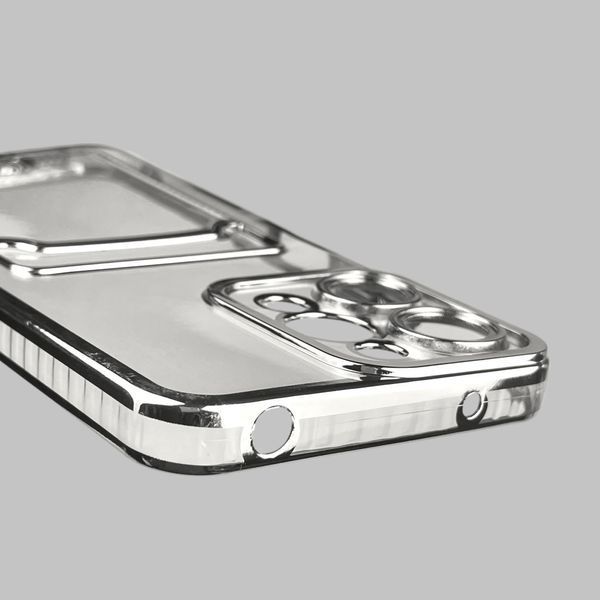 Чехол для Xiaomi Redmi 12 5G с серебряной окантовкой с карманом для карт на сяоми редми 12 5г серебряный 0013220 фото