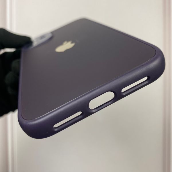 Чохол для Apple iPhone 11 термополіуретановий із загартованим склом із мікрофіброю із захистом камери на айфон 11 фіолетовий 0000248 фото