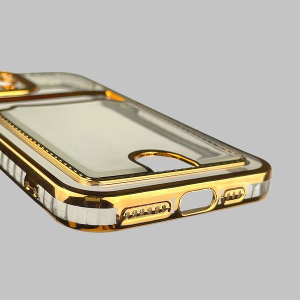Чохол для Apple iPhone 11 Pro із золотою окантовкою з кишенькою для карток на айфон 11 про золотий 0012987 фото
