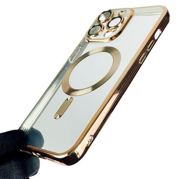Чохол Apple Iphone 15 Pro Max з лінзами для камери з магнітом магсейф на айфон 15 про макс жовтий золотий 0007957 фото