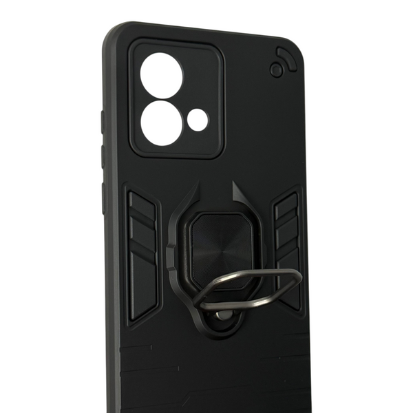Чехол для телефона Motorola G84 бронированный с магнитным кольцом и защитой камеры черный 0051113 фото