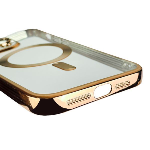 Чохол Apple Iphone 15 Pro Max з лінзами для камери з магнітом магсейф на айфон 15 про макс жовтий золотий 0007957 фото