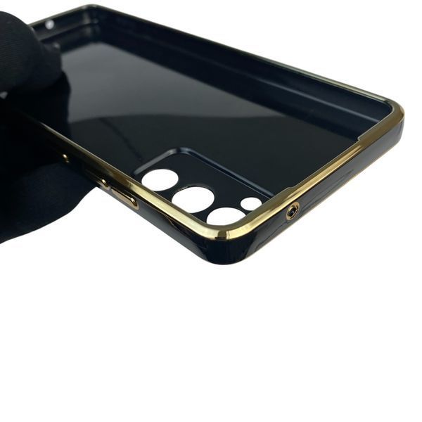 Чехол для Samsung Galaxy S20 FE SM-G780G с кольцом MagSafe с золотой окантовкой на самсунг с20 фе черный gs1 0022442 фото