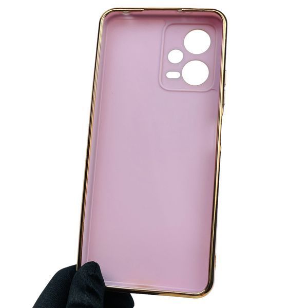 Чехол для Xiaomi Poco X5 5G глянцевый с золотой окантовкой с защитой камеры на сяоми поко х5 5г сиреневый 0000075 фото
