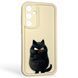 Чохол силіконовий оригінальний Soft Touch з 3D принтом злого кота для Samsung Galaxy A35 5G (SM-A356B) молочний (Повний захист камери) 0046492 фото 1