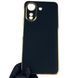 Чехол для Xiaomi Redmi 13C глянцевый с золотой окантовкой с защитой камеры на сяоми редми 13с чёрный 0008391 фото 1