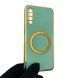 Чехол для Samsung Galaxy A50s SM-A507F с кольцом MagSafe с золотой окантовкой на самсунг а50с бирюзовый gs1 0022840 фото 1