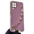 Чехол для телефона Samsung Galaxy A22 4G (SM-A225F) женский с ремешком и украшениями и золотой окантовкой на самсунг а22 4г черничный gs1 0016212 фото