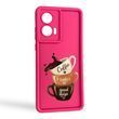 Чохол силіконовий Soft Touch з 3D принтом Чашка кави для Tecno Spark 20 (KJ5n) малиновий (Повний захист камери)