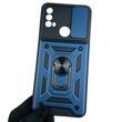 Чехол для Motorola E20 PASY0010RS бронированный с кольцом со шторкой на моторола е20 тёмно-синий