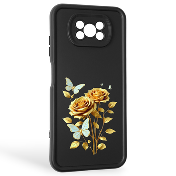 Чехол силиконовый Soft Touch с 3D принтом женским для Xiaomi Poco X3 черный (Полная защита камеры) 0042872 фото