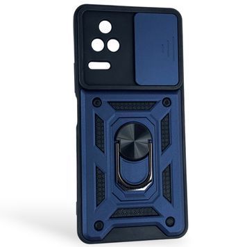 Чохол із шторкою камери для Xiaomi Poco F4 синій (армований, кільце-тримач) 0059723 фото