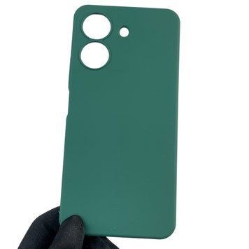 Чехол для Xiaomi POCO C65 силиконовый с микрофиброй нескользящий на сяоми поко с65 зеленый 0032473 фото
