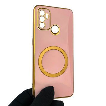 Чехол для OPPO A33 с кольцом MagSafe с золотой окантовкой на оппо а33 пудровый gs1 0022741 фото