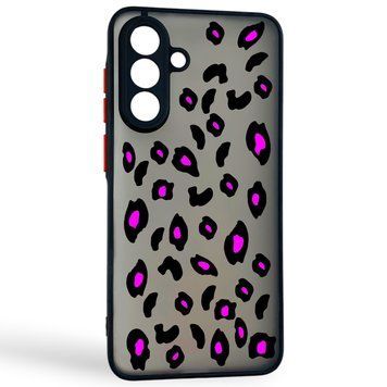 Чехол для телефона Samsung Galaxy A36 5G (SM-A366U) с 3D принтом паттерн леопард пятна с высокими бортами черный 0059344 фото