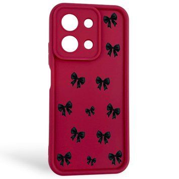 Чехол силиконовый Soft Touch с 3D принтом для Xiaomi Poco C85 бордовый (Полная защита камеры) 0057879 фото