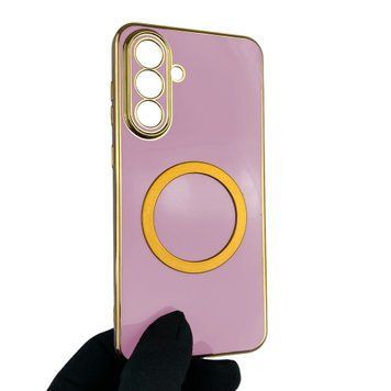 Чохол для Samsung Galaxy A36 5G (SM-A366U) з кільцем MagSafe із золотою окантовкою на самсунг а36 чорничний gs1 0022391 фото