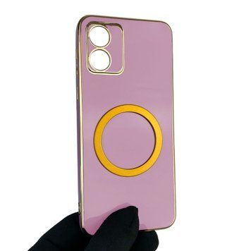 Чохол для Motorola Moto E13 (PAXT0034) з кільцем MagSafe із золотою окантовкою на моторола мото е13 чорничний gs1 0022159 фото