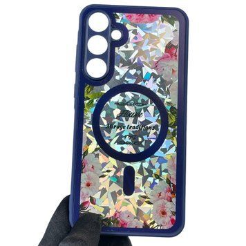Чехол для Samsung Galaxy A55 5G (SM-A556B) с 3д эффектом с магнитом магсейф на самсунг а55 5г тёмно-синий 0012009 фото