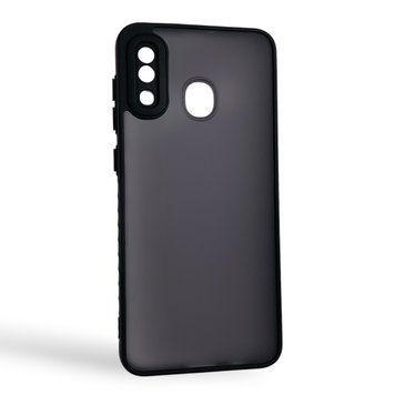 Чехол для Samsung Galaxy A20 черный матовый полупрозрачный (бампер, защита камеры) 0062184 фото