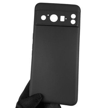Чохол для Google Pixel 8 Pro однотонний із захистом камери на гугл піксель 8 про чорний 0004404 фото