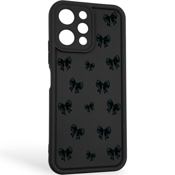 Чехол силиконовый Soft Touch с 3D принтом для Xiaomi Redmi 12 черный (Полная защита камеры) 0040682 фото