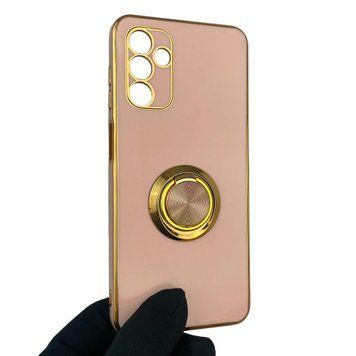 Чехол для Samsung Galaxy A04s SM-A047F с кольцом-подставкой с золотой окантовкой на самсунг а04с пудровый gs1 0020552 фото