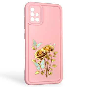Чехол силиконовый Soft Touch с 3D принтом женским для Samsung Galaxy A51 (SM-A515F) розовый (Полная защита камеры) 0042772 фото