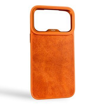 Чохол Kajsa Glamorous Crazy Horse для iPhone 17 Pro Max помаранчевий Orange Plus (MagSafe, металеве кільце камери, преміум) 0061988 фото