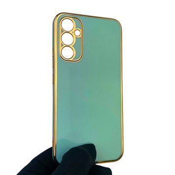 Чехол для Samsung Galaxy A34 5G SM-A346E с защитой камеры с золотой окантовкой на самсунг а34 бирюзовый gs1 0019749 фото