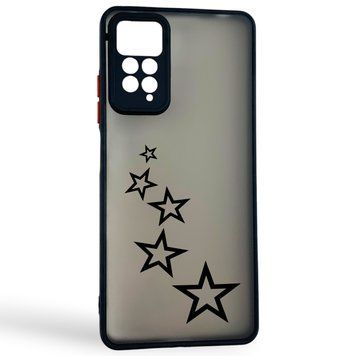 Чохол для телефона Xiaomi Redmi Note 12 Pro 4G с 3D принтом зірочки із захистом камери чорний 0059244 фото