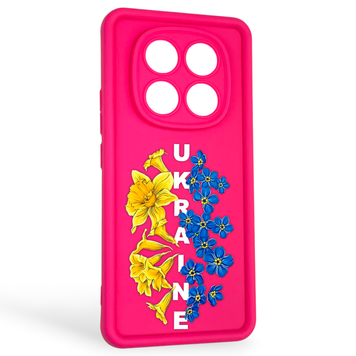 Чехол силиконовый Soft Touch с 3D принтом для Xiaomi Redmi Note 14 Pro 4G малиновый (Полная защита камеры) 0042382 фото