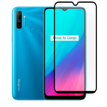 Защитное стекло для телефона Realme C3 противоударное полноэкранное на реалми с3 черное 0038271 фото