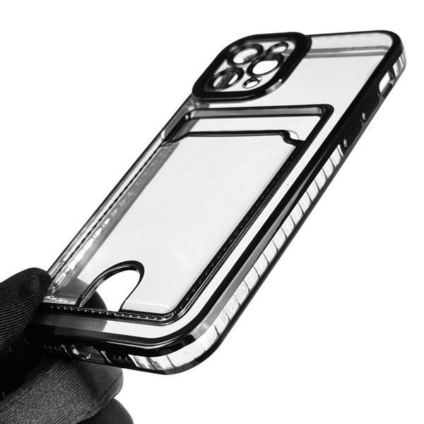 Чохол для Apple iPhone 11 Pro із чорною окантовкою з кишенькою для карток на айфон 11 про чорний 0012988 фото