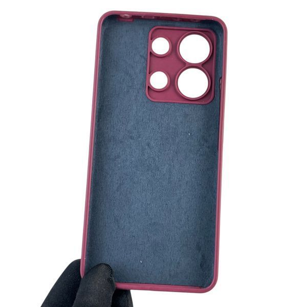 Чохол для Xiaomi Redmi Note 13 4G силіконовий з мікрофіброю нековзний на сяомі редмі нот 13 4г бордовий 0032739 фото