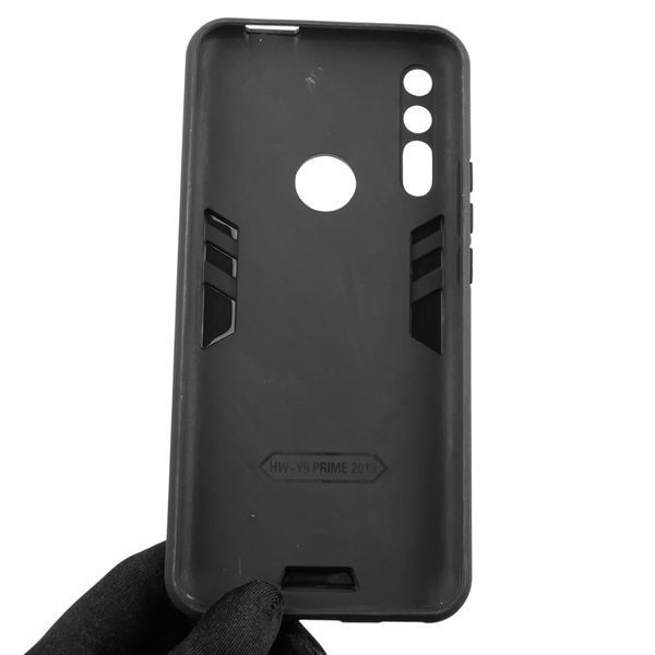 Чехол для телефона Huawei P Smart Z бронированный с магнитным кольцом-держателем на хуавей п смарт з чёрный 0025620 фото