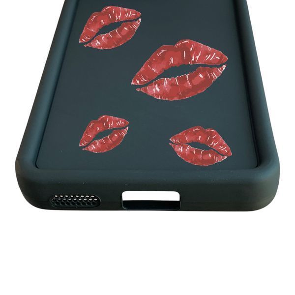 Чехол силиконовый Soft Touch с 3D принтом Губы для Samsung Galaxy S23 Ultra (SM-S918B) черный (Полная защита камеры) 0070266 фото