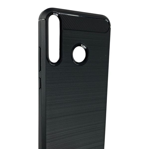 Чохол для телефона Huawei P40 Lite E карбоновий протиударний з високими бортами чорний 0051790 фото