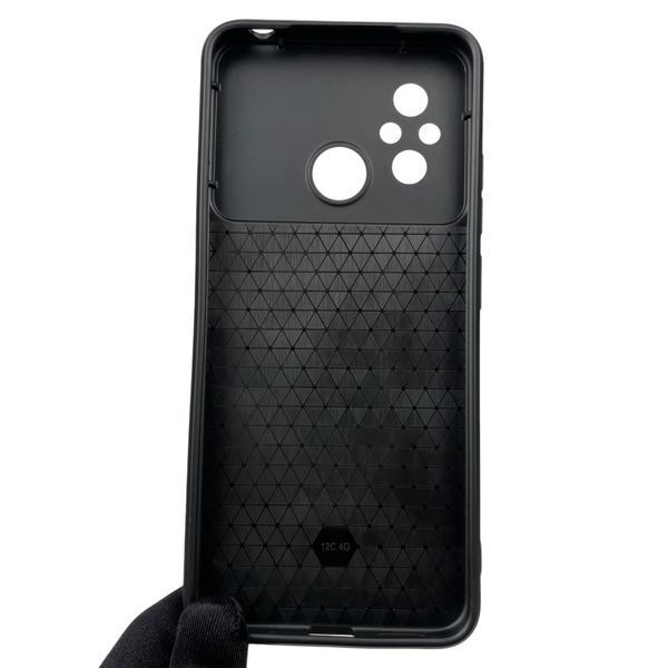 Чохол для Xiaomi Poco C55 броньований з кільцем підставкою зі шторкою на камеру на сяомі поко с55 чорний 0001780 фото