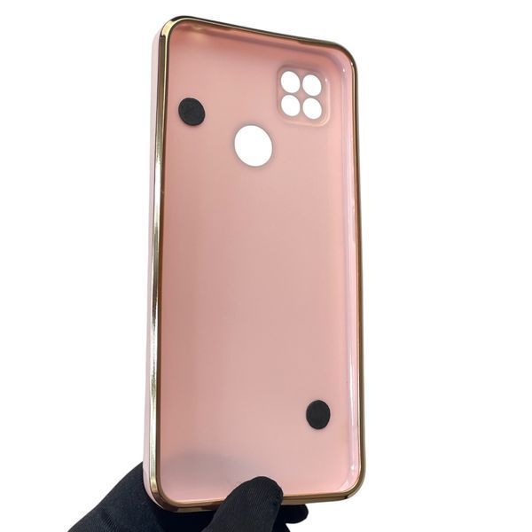 Чехол для телефона Xiaomi Redmi 10A женский с ремешком и украшениями и золотой окантовкой на сяоми редми 10a пудровый gs1 0016380 фото