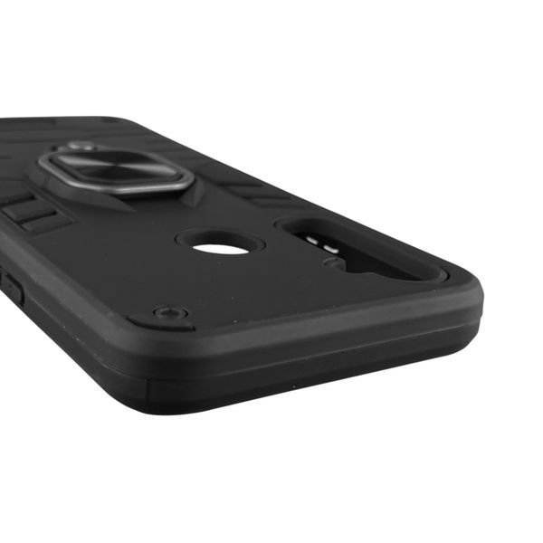 Чехол для телефона Realme C3 бронированный с магнитным кольцом-держателем на реалми с3 чёрный 0025686 фото