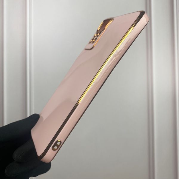 Чехол для Xiaomi Redmi Note 11 Pro 4G с золотой окантовкой с защитой камеры на сяоми редми нот 11 про пудровый 0000076 фото