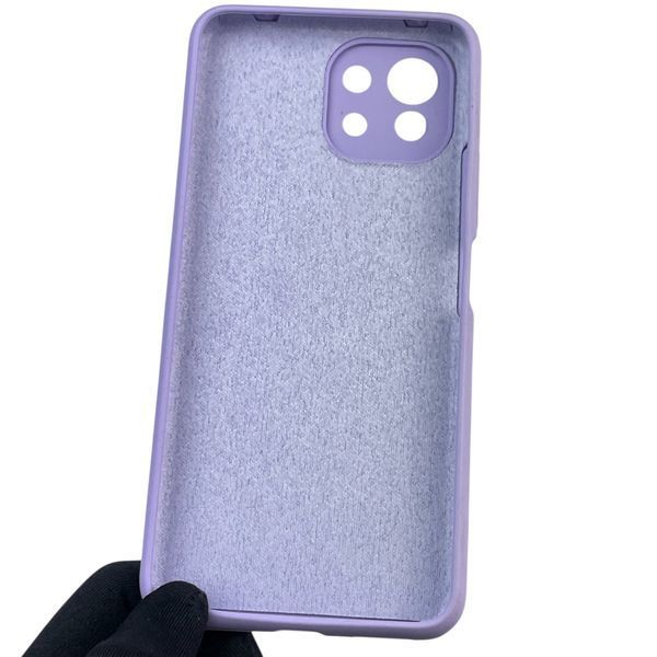 Чехол для Xiaomi Mi 11 Lite 5G NE силиконовый с микрофиброй нескользящий на сяоми ми 11 лайт 5г не сиреневый 0032449 фото
