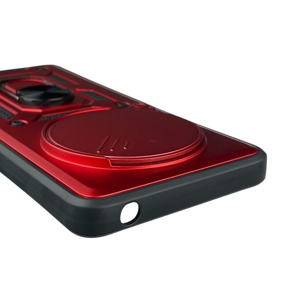Чохол для Xiaomi Poco C75 броньований з кільцем-тримачем підставкою зі шторкою на сяомі поко с75 червоний rg1 0016142 фото