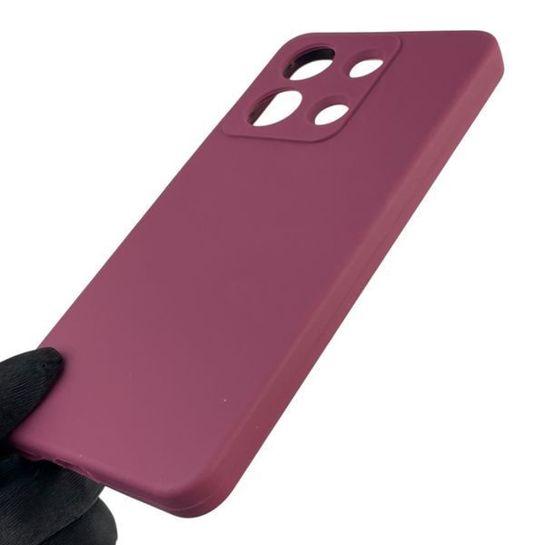 Чохол для Xiaomi Redmi Note 13 4G силіконовий з мікрофіброю нековзний на сяомі редмі нот 13 4г бордовий 0032739 фото