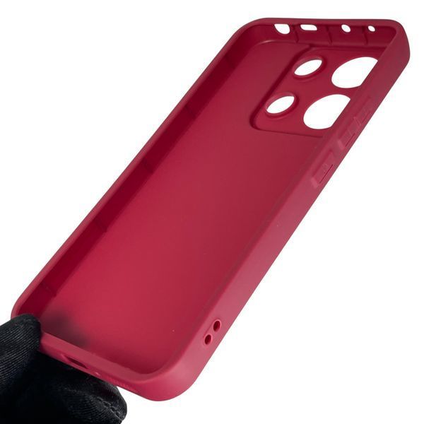 Чохол силіконовий Soft Touch з 3D принтом злого кота для Xiaomi Redmi Note 13 4G бордовий (Повний захист камери) 0047062 фото