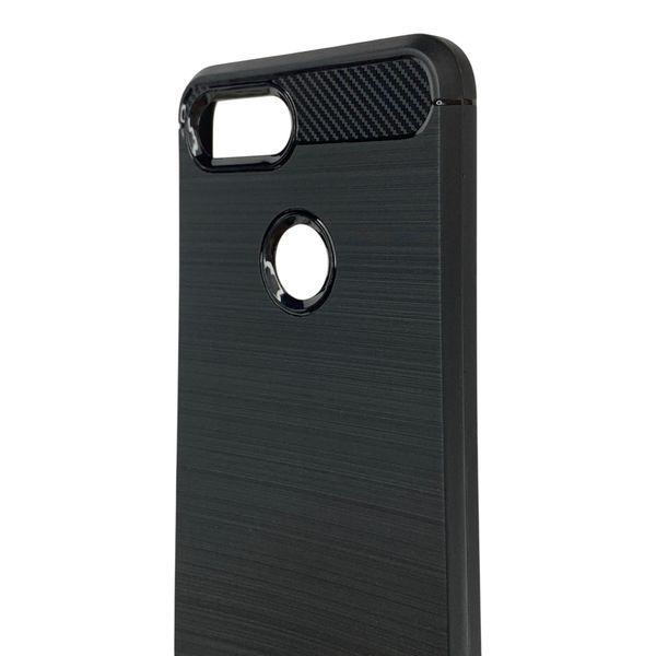 Чехол для телефона Xiaomi Mi 8 Lite карбоновый противоударный с высокими бортами черный 0052276 фото